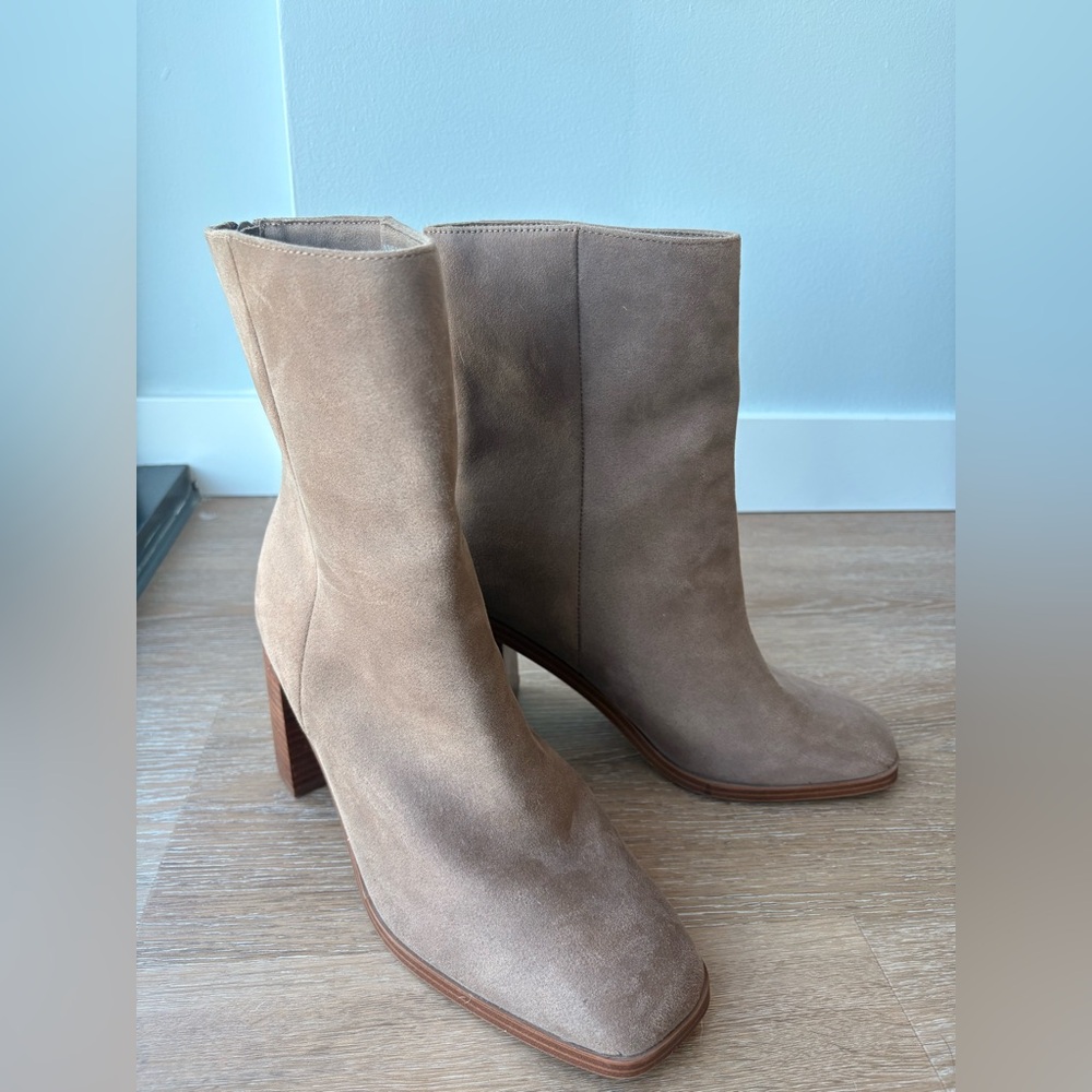 Elegant Tan Suede Booties